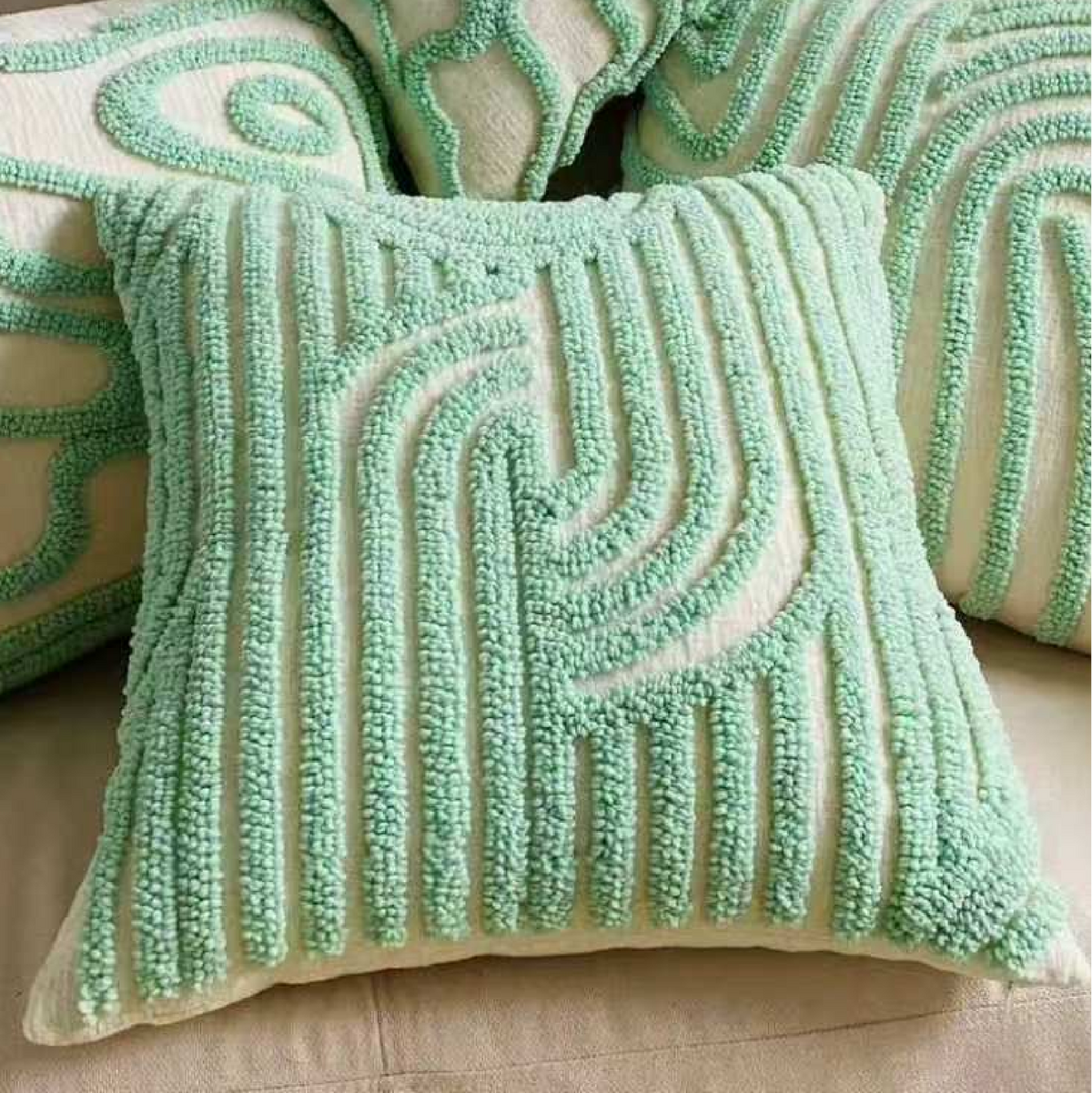 Tufted Embroidery Pillow Cover