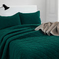 Green Geometric Quilted Bedding Set