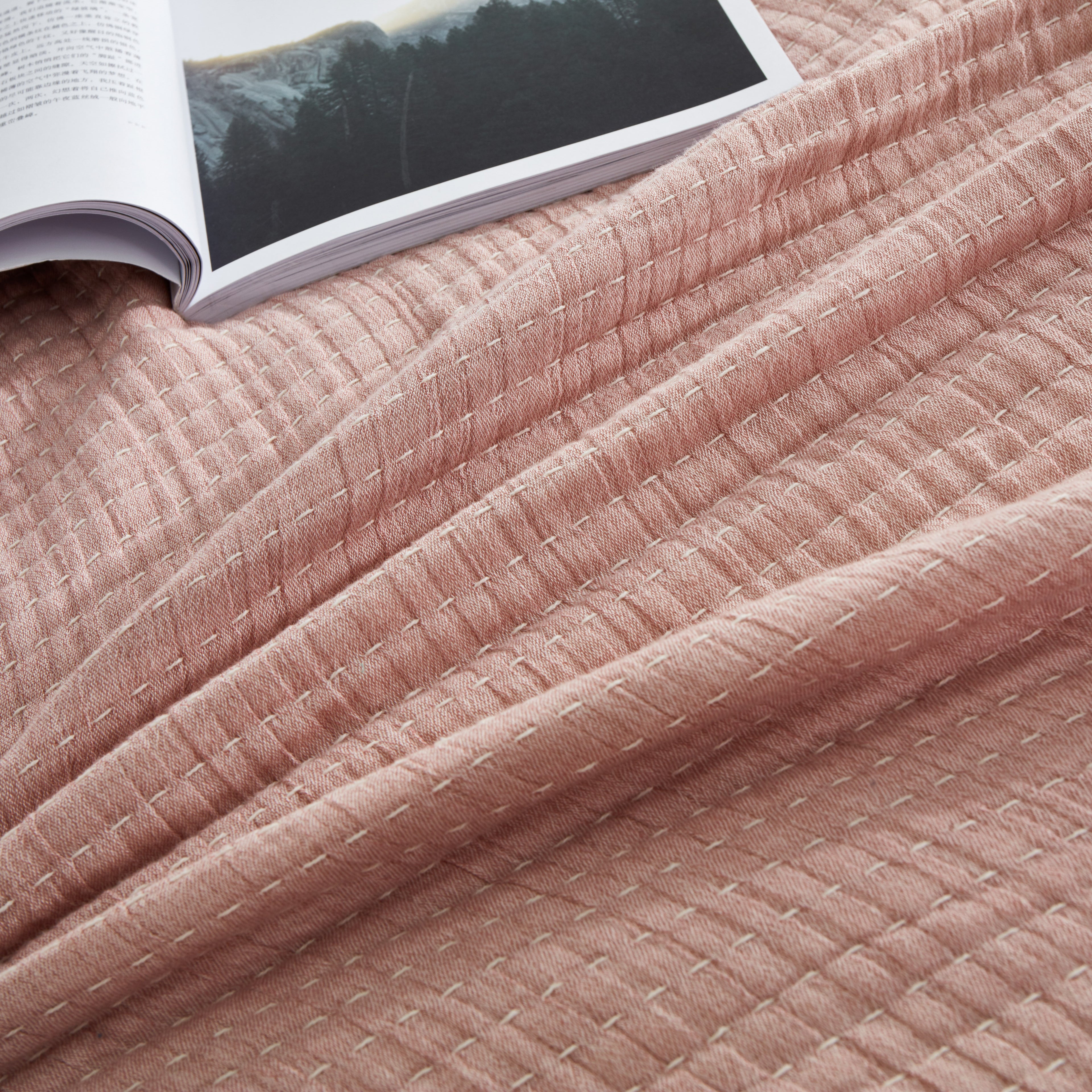 Washed cotton quilted fabric