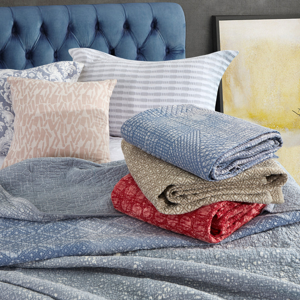 Washed Speckled Quilted Bedding Set
