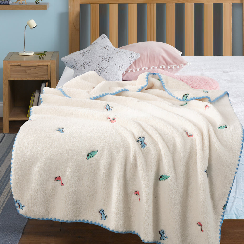 Cute Animal Embroidered Blanket