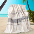 Cotton linen striped beach towel