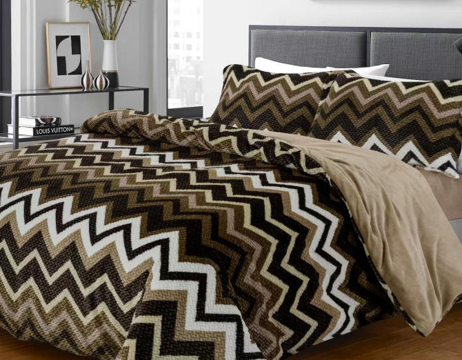 240gsm Jacquard flannel fleece with printing+ 180gsm solid flannel for duvet set or blanket