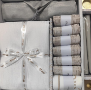 220gsm Cecio cross dye jacquard table cloth set-polyester-gift box Packing