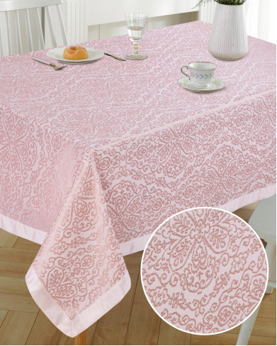 220gsm Medallion cross dye jacquard table cloth -polyester