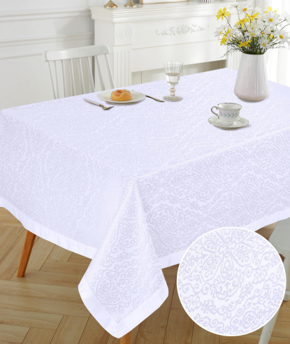 220gsm Medallion cross dye jacquard table cloth -polyester