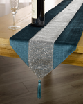 velvet base+sequins panel +tassels runner-polyester
