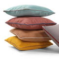Cross dye micro Linen look 230gsm cushion with self fabric piping