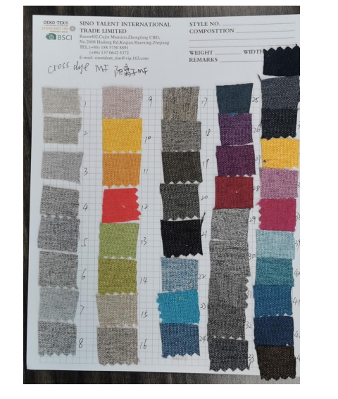 Cross dye micro Linen look 230gsm cushion with self fabric piping