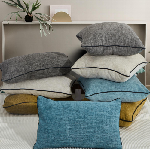 CHENILLE FABRIC WITH PIPING WITH NICE DENSITY LINEN LOOKING