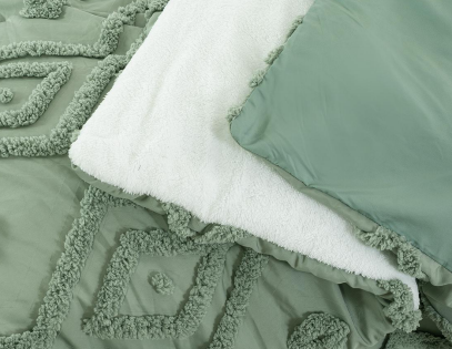 Poly clipped jacquard+ sherpa