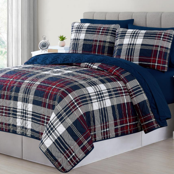 Printed washed bedspread/quilt