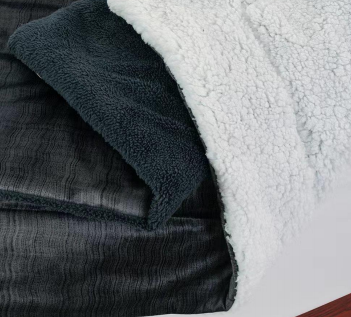 Quilted printing velvet+sherpa or super soft velvet backing , duvet set