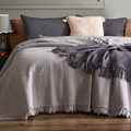 Design : quilted stone washed quilt or bedspread set with ruffled laces Fabric: T140 100%Cotton 66x58 +filler
