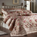 Printed bedspread set fabric: left design 160gsm polyester jacquard+rope / right design 85gsm poly microfiber+ruffle laces,filling 120gsm polyester filler