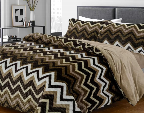 240gsm Jacquard flannel fleece with printing+ 180gsm solid flannel for duvet set