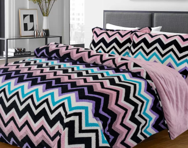 240gsm Jacquard flannel fleece with printing+ 180gsm solid flannel for duvet set