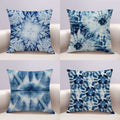Blue & White Tie Dye Throw Pillow for Home Decor