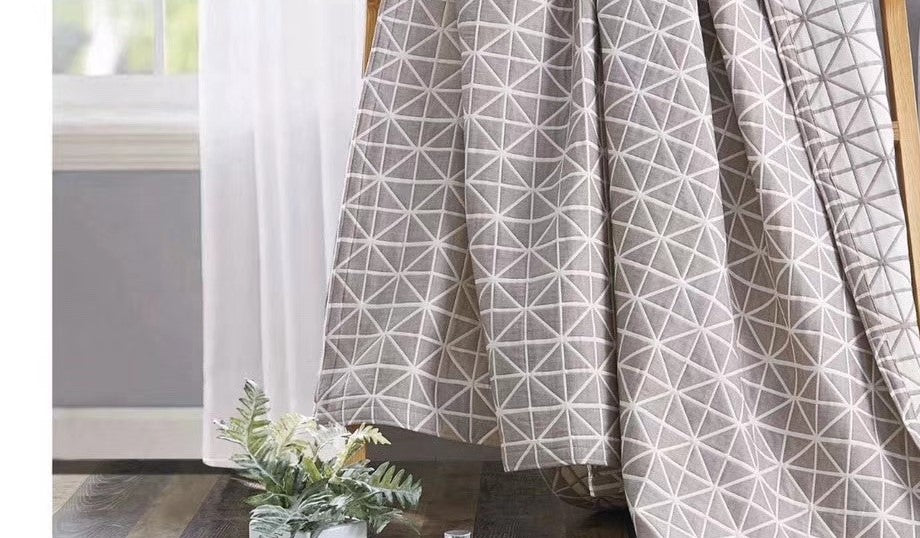 Grey Floral Quilted Bedding Set