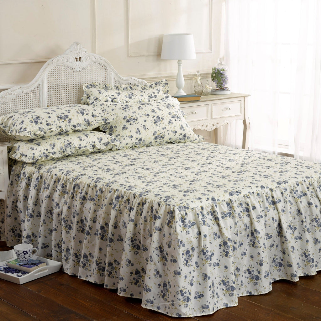 Floral Ruffled Bed Skirt Bedding Set