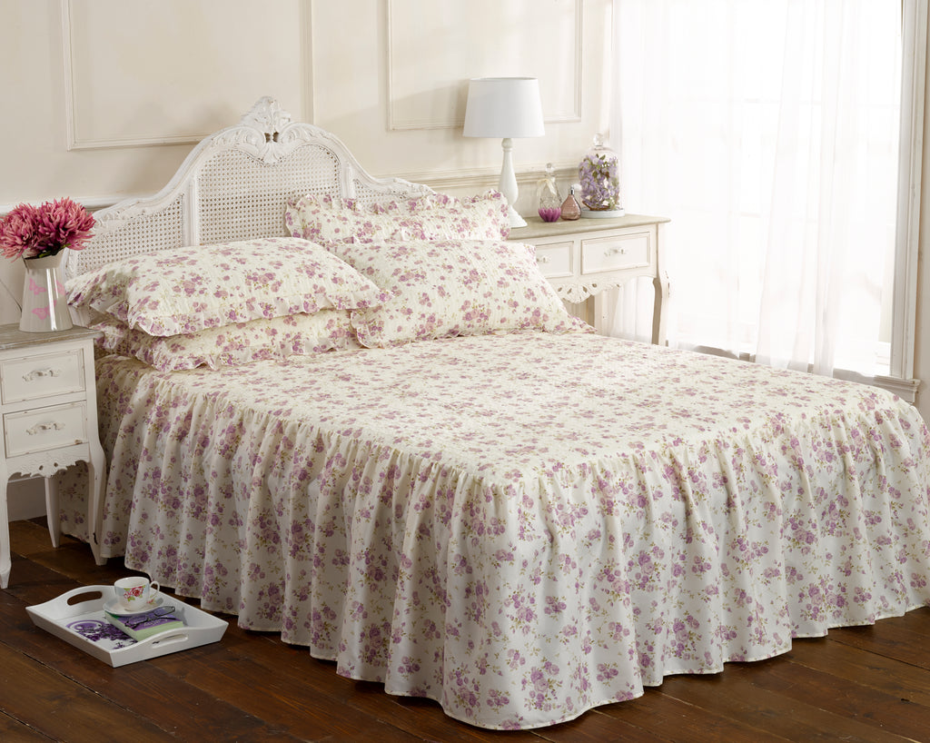 Floral Ruffled Bed Skirt Bedding Set