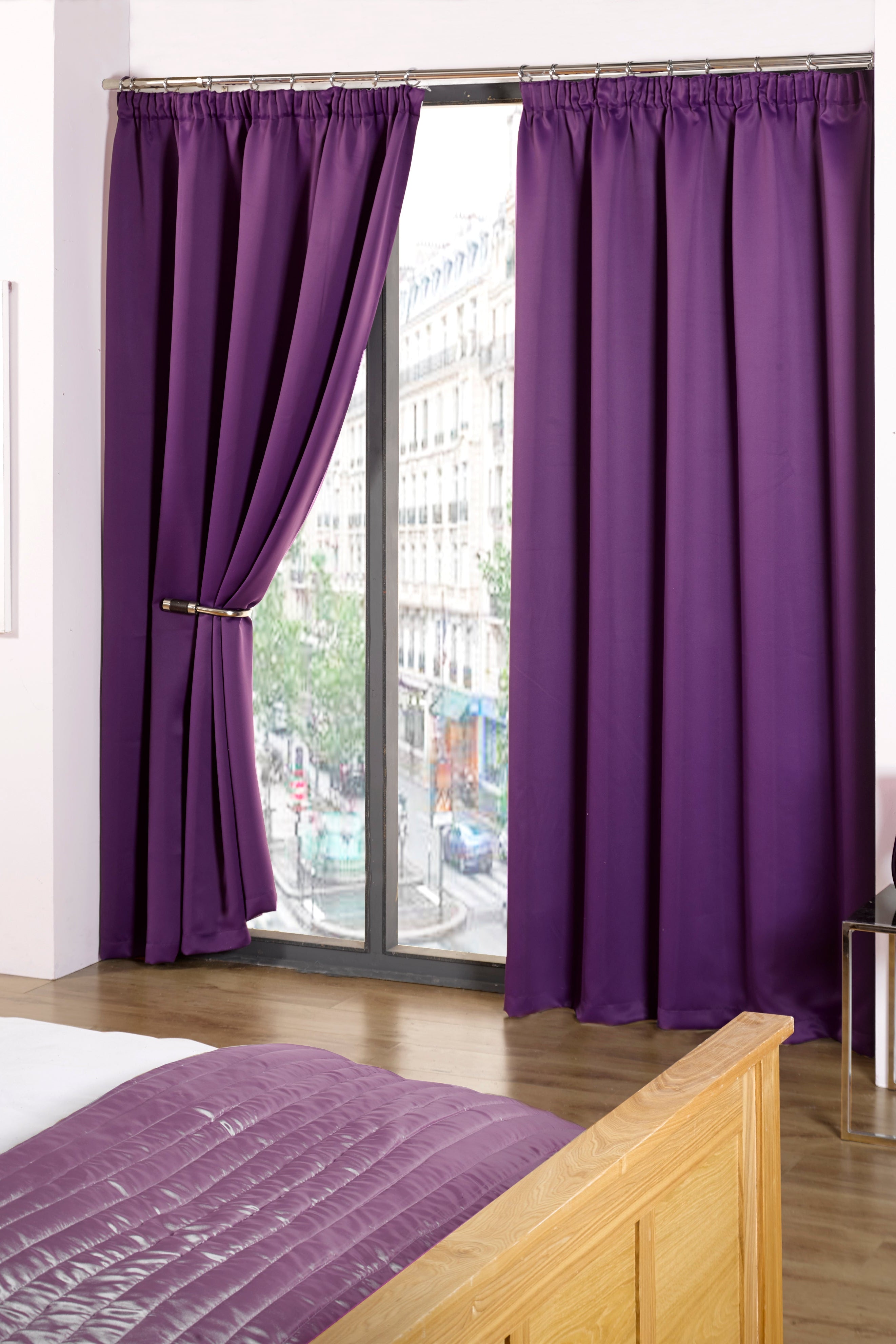 Solid Color Pencil Pleat Blackout Curtains