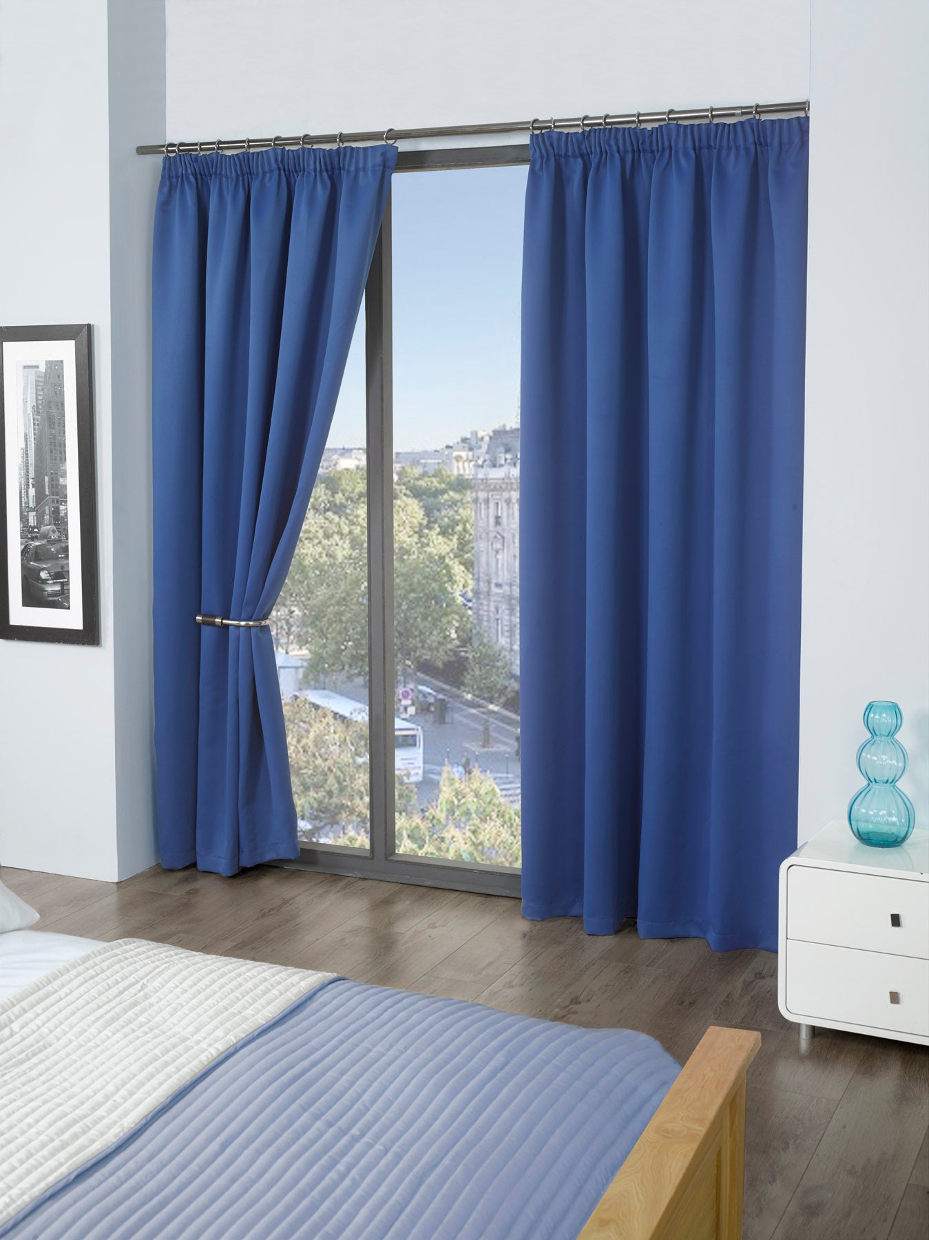 Solid Color Pencil Pleat Blackout Curtains