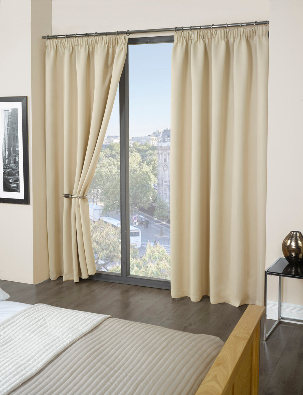 Solid Color Pencil Pleat Blackout Curtains