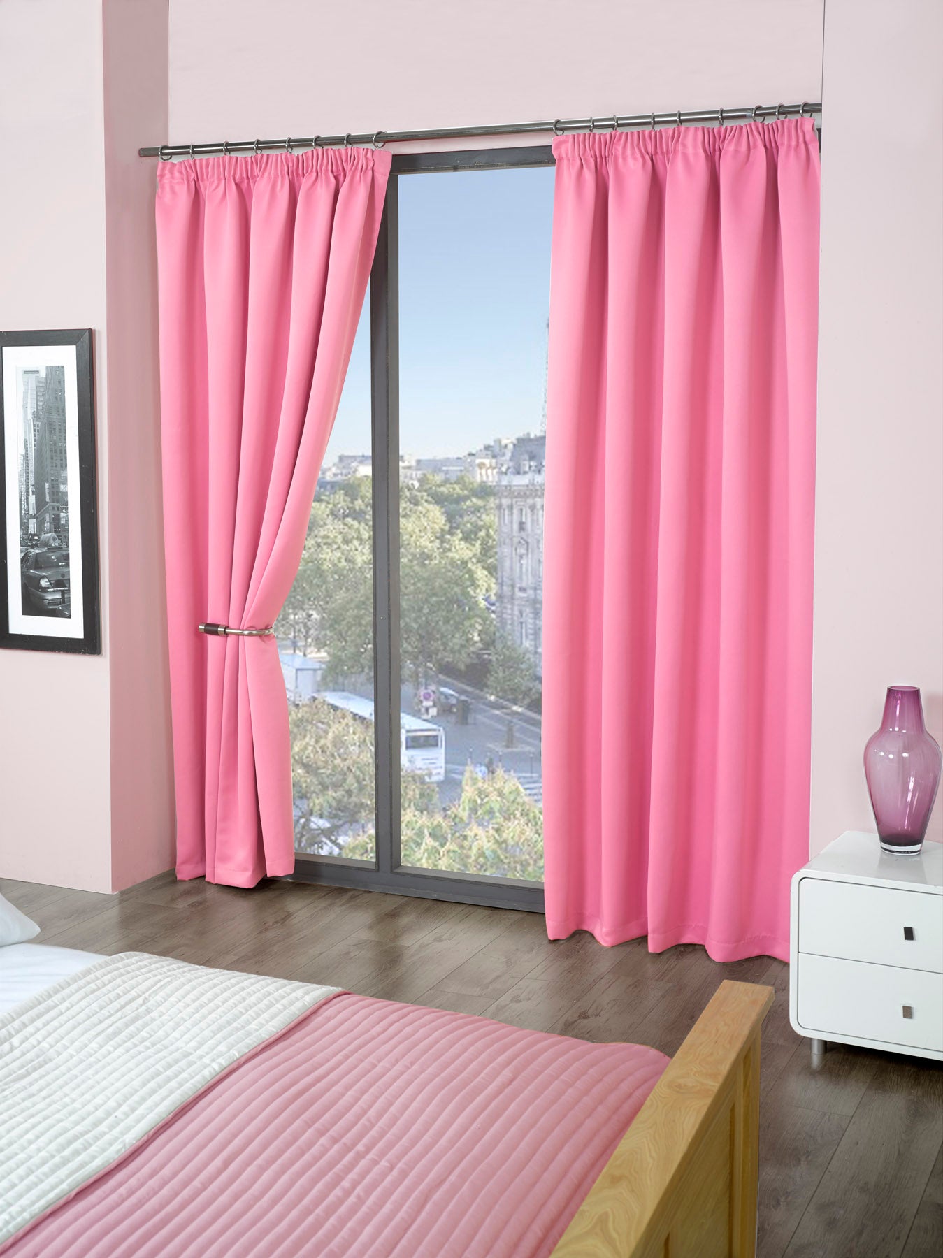Solid Color Pencil Pleat Blackout Curtains