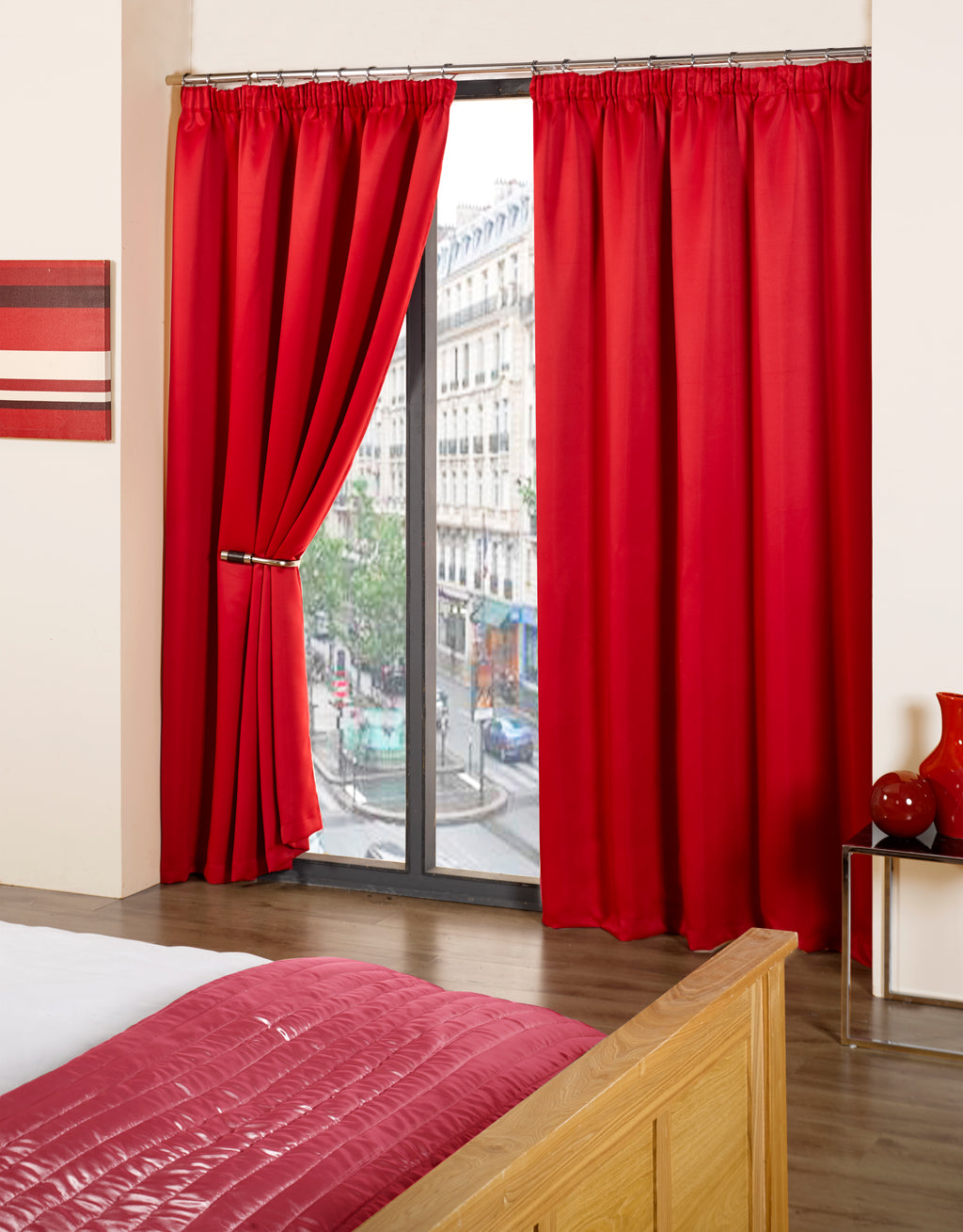 Solid Color Pencil Pleat Blackout Curtains