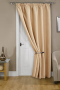 Solid Plain Pencil Pleat Blackout Door Curtain