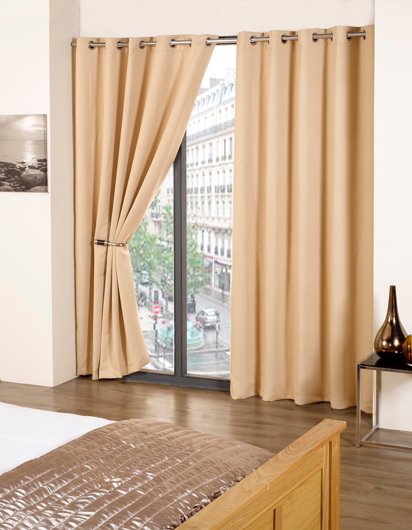 Multi-Color Solid Eyelet Blackout Curtains