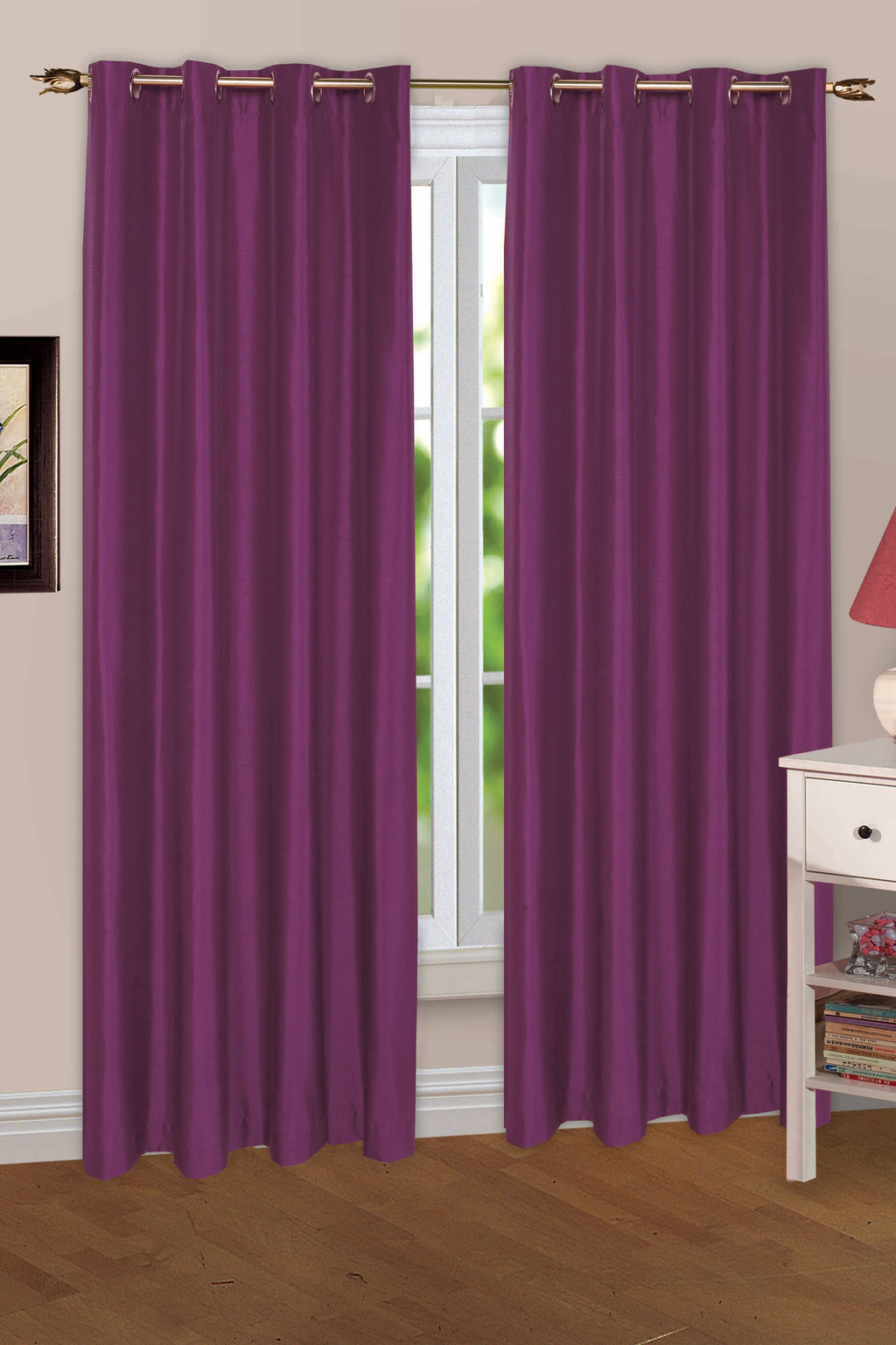 Solid Color Eyelet Blackout Curtains