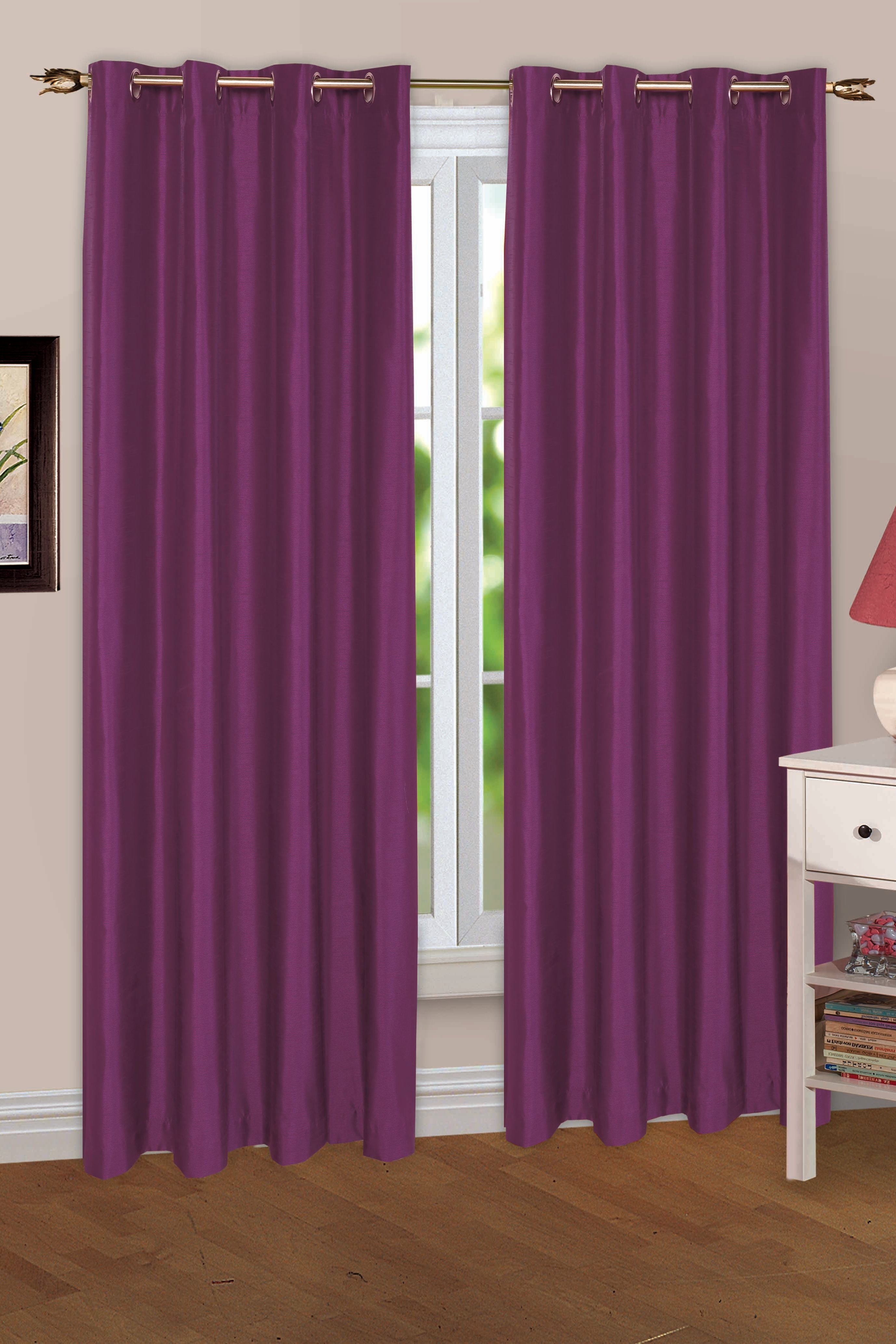 Solid Color Eyelet Blackout Curtains