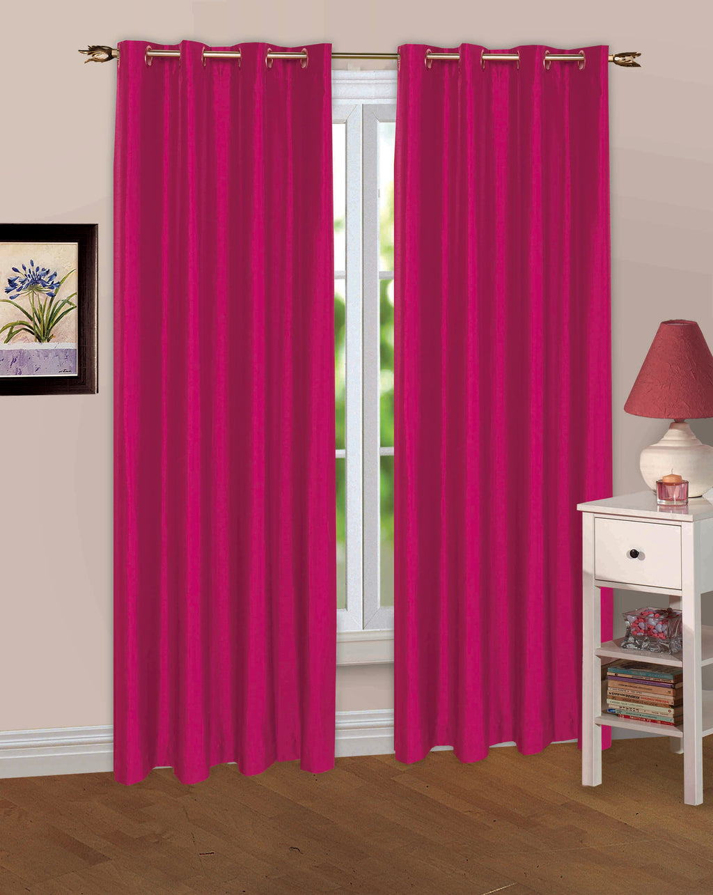 Solid Color Eyelet Blackout Curtains