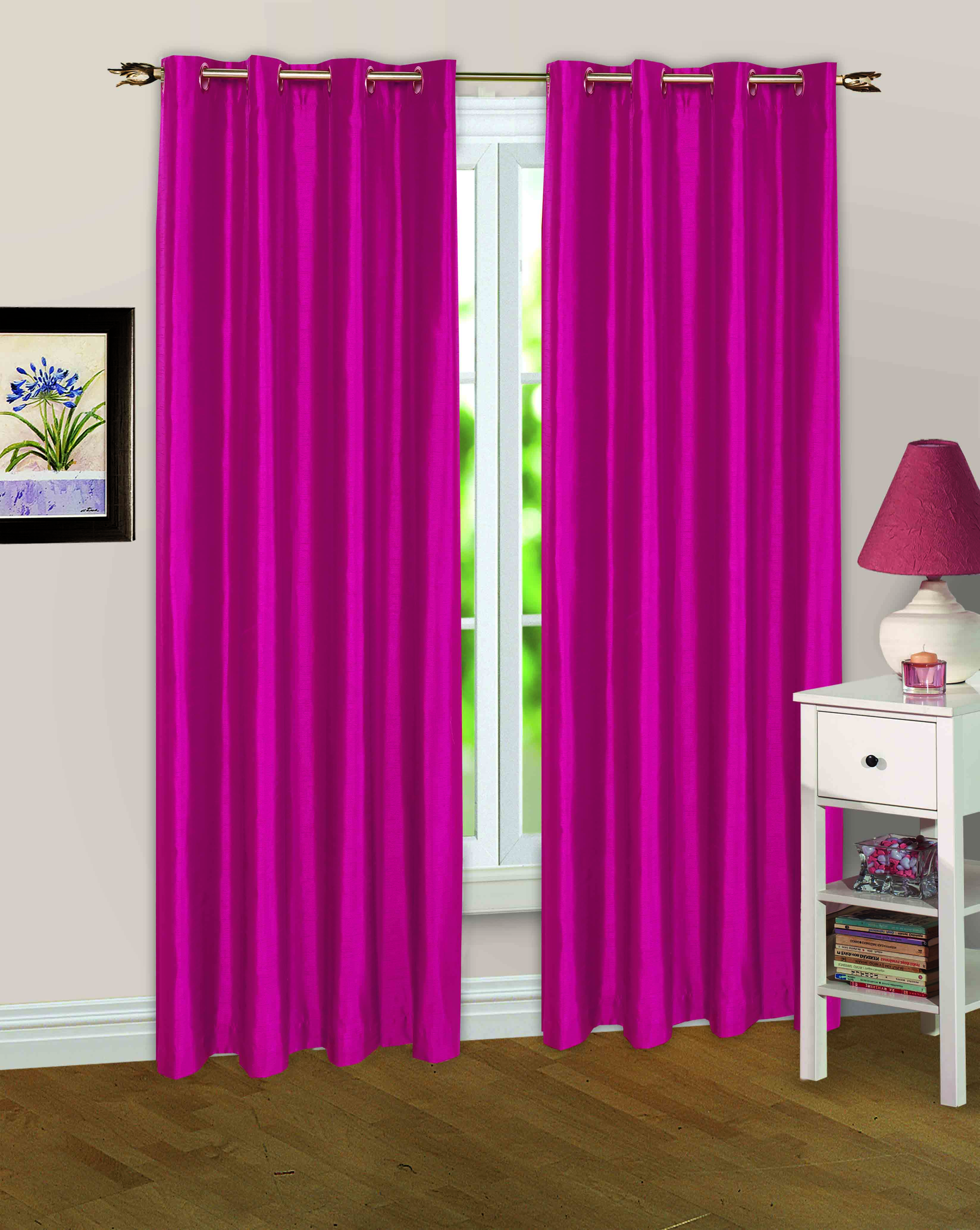 Solid Color Eyelet Blackout Curtains