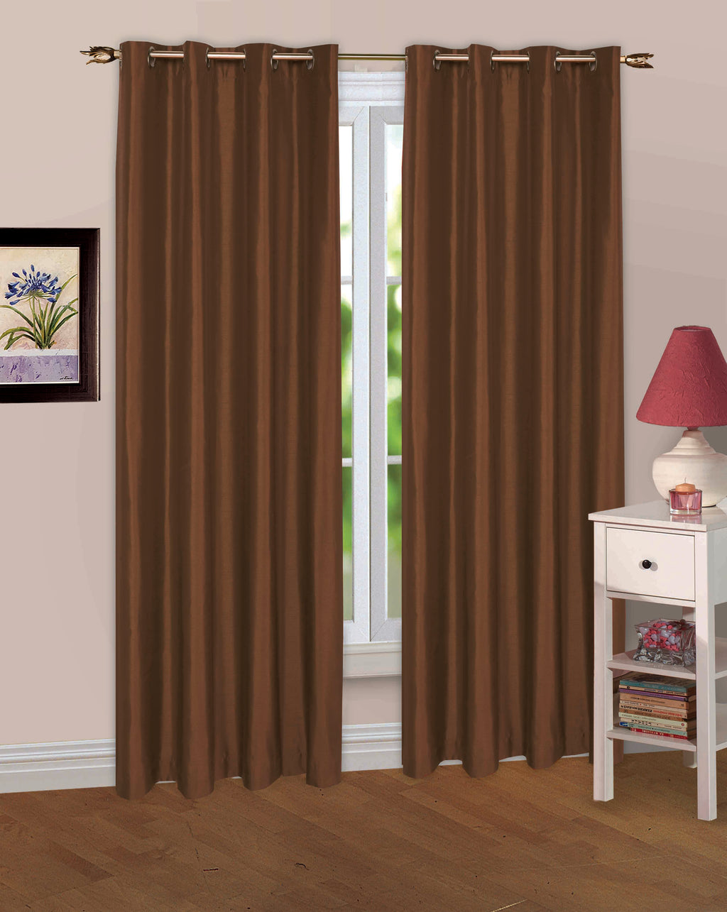 Solid Color Eyelet Blackout Curtains