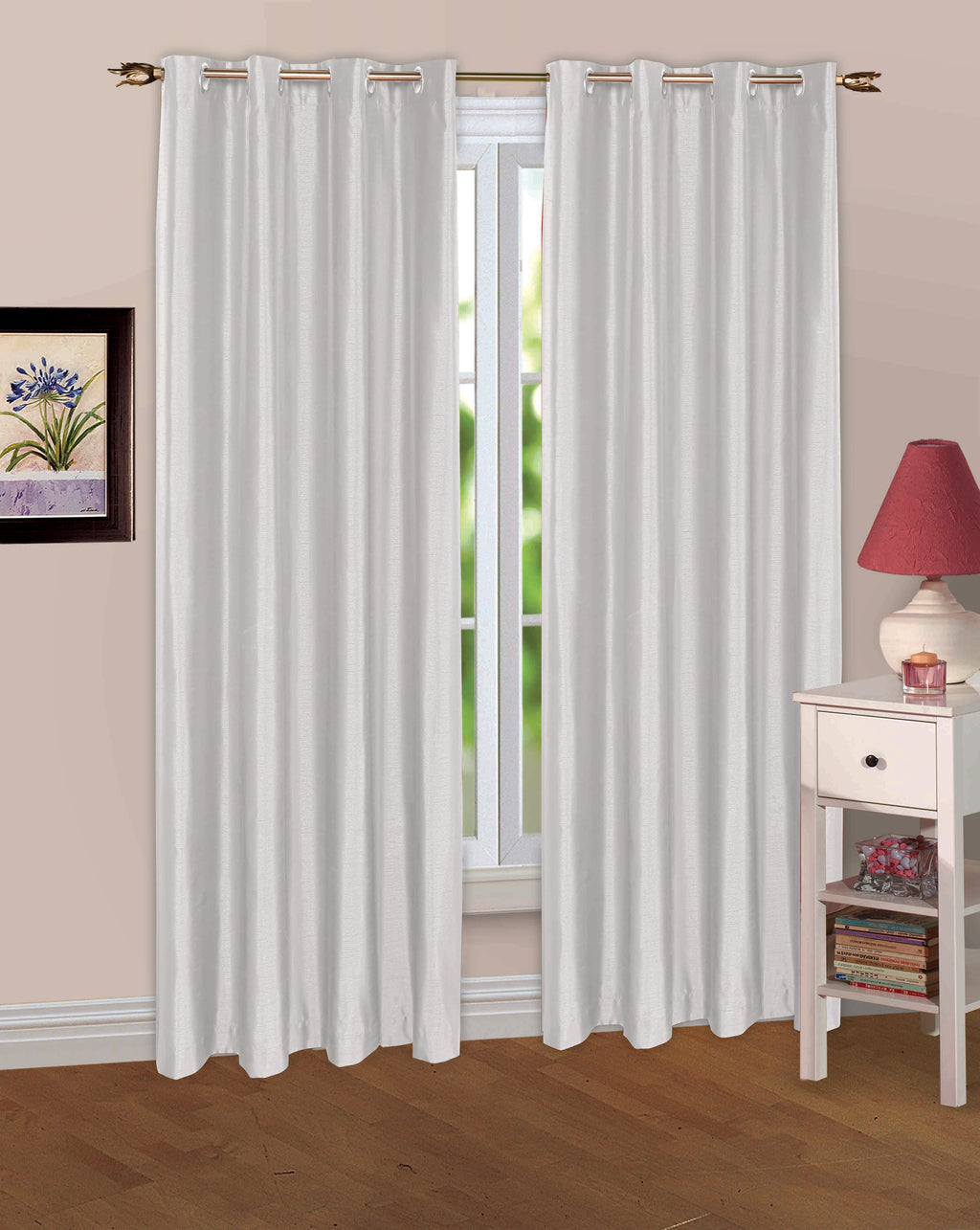 Solid Color Eyelet Blackout Curtains