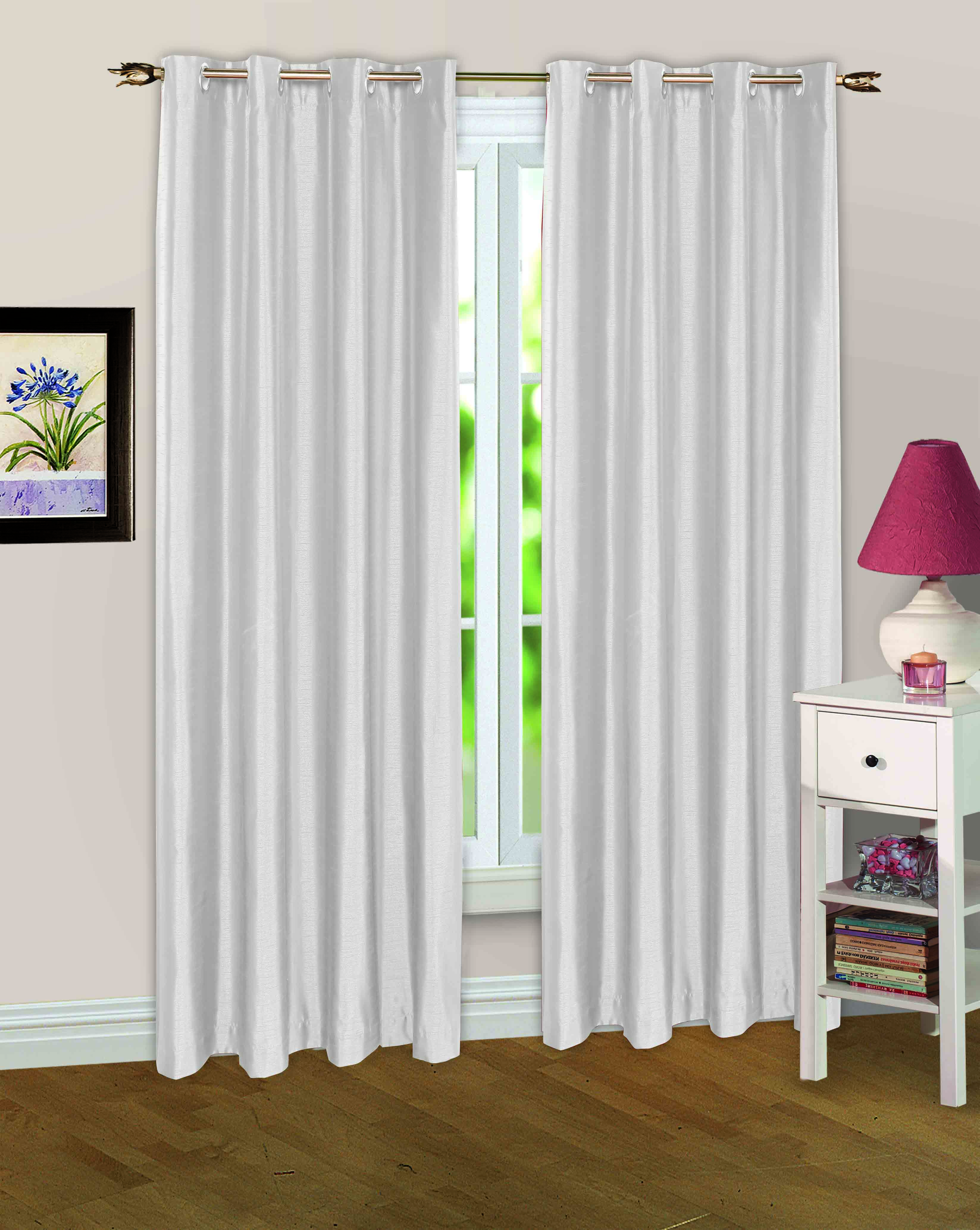 Solid Color Eyelet Blackout Curtains