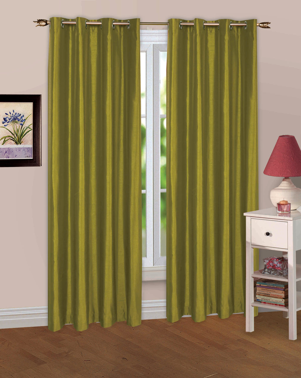 Solid Color Eyelet Blackout Curtains