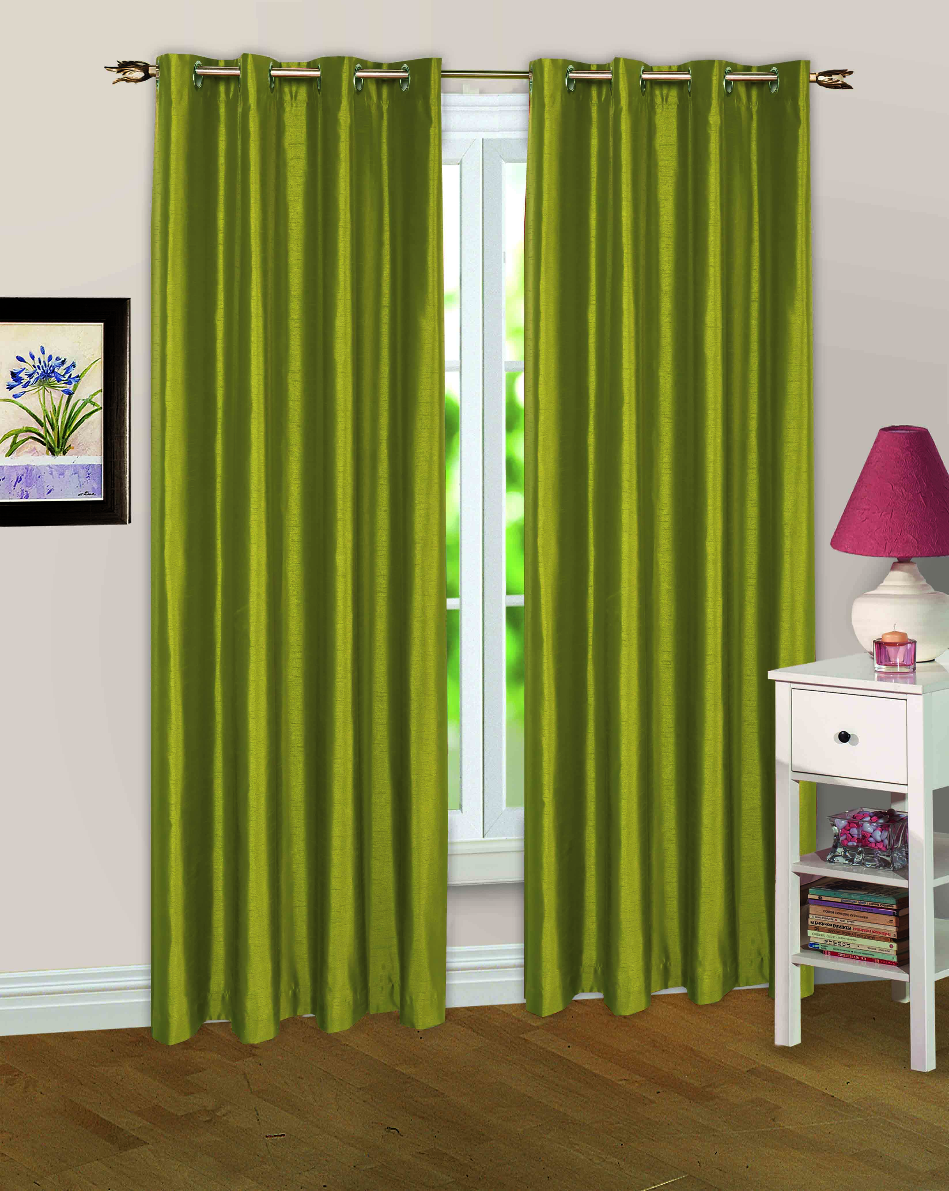 Solid Color Eyelet Blackout Curtains
