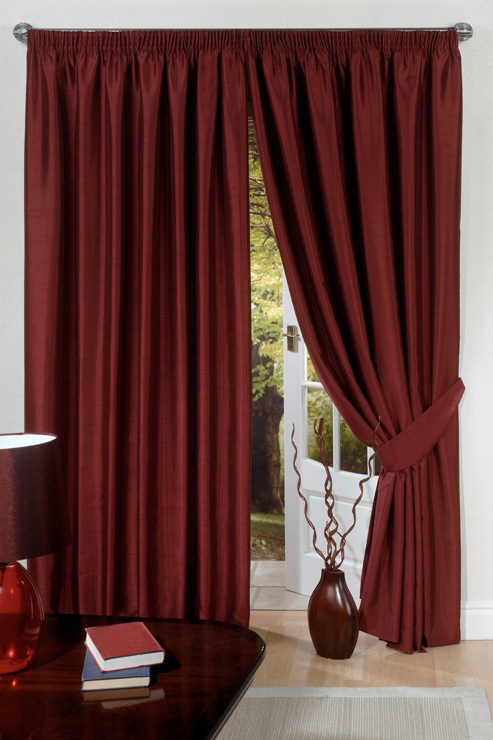 Satin Textured Pencil Pleat Blackout Curtains