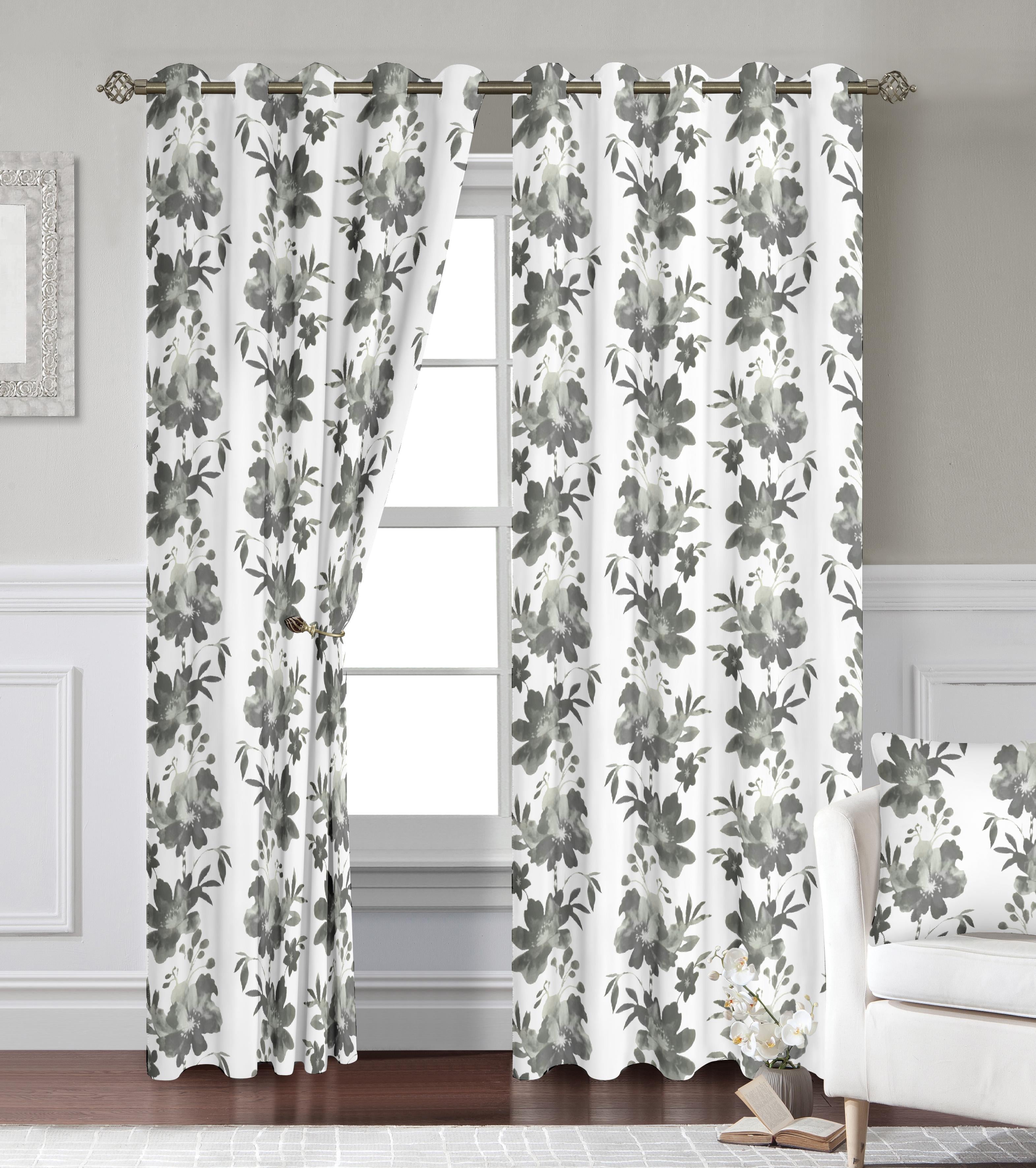 Geometric Triangle Printed Eyelet Blackout Curtains, Modern Tri Color Block Thermal Insulated Window Drapes Multiple Colors for Bedroom Living Room